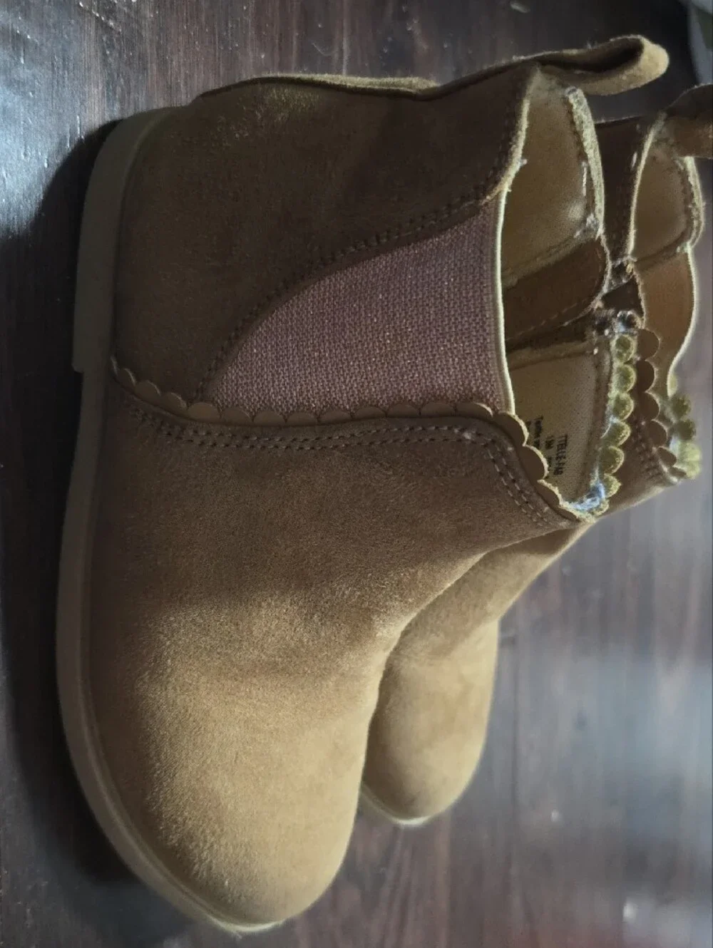 Kids Tan Slip-On Chelsea Boots